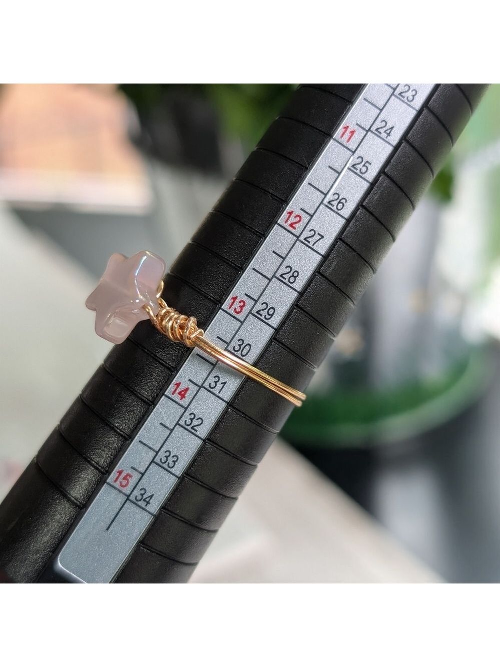 Rose Gold Star Ring with Pink Stone - Picture 4 of 5